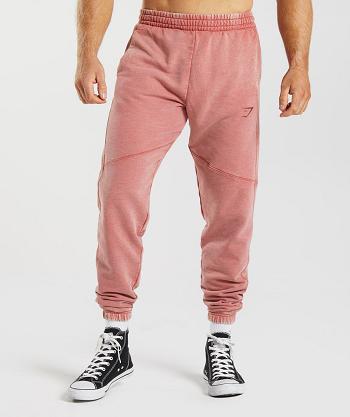 Spodnie Do Biegania Męskie Gymshark Power Washed Różowe Brązowe | PL 3312JPQ